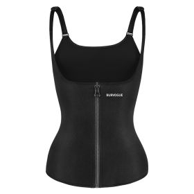 Burvogue Waist Trainer Corset Underbust Shapewear Latex Body Shaper Tummy Slimming Underwear Women Weight Loss Sauna Sweat Vest - S - Black