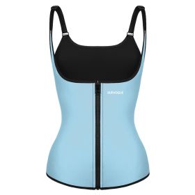 Burvogue Waist Trainer Corset Underbust Shapewear Latex Body Shaper Tummy Slimming Underwear Women Weight Loss Sauna Sweat Vest - XXL - Blue