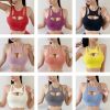 New Sexy Women's Sports Bra Top Women Tight Elastic Gym Sport Yoga Bras Bralette Crop Top Chest Pad Removable 13 Colors - 9 Pairs - L