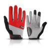 Bicycle Full Finger Cycling Bike Gloves Absorbing Sweat for Men and Women Bicycle Riding Outdoor Sports Protector - Red 1 - XL