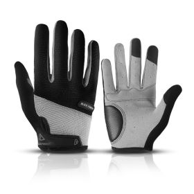 Bicycle Full Finger Cycling Bike Gloves Absorbing Sweat for Men and Women Bicycle Riding Outdoor Sports Protector - Black 1 - L