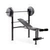 CB-20111 Standard Adjustable Weight Bench with 80 lbs Weight Set - black