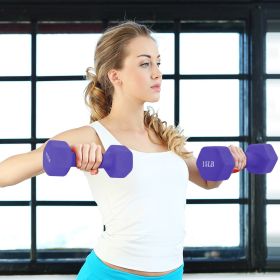 A Pair Dumbbell Barbell Neoprene Coated Weights Pound Purple - Purple_I01CZY200820302E