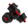 Home Indoor Cardio Gym Adjustable Weights Dumbbells Set - Black & Red - 20 KG