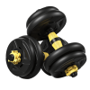 Home Indoor Cardio Gym Adjustable Weights Dumbbells Set - Black & Yellow - 10 KG