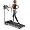 Compact Electric Folding Running and Fitness Treadmill with LED Display - Black