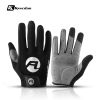 Bicycle Full Finger Cycling Bike Gloves Absorbing Sweat for Men and Women Bicycle Riding Outdoor Sports Protector - Red - L