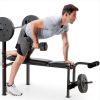 CB-20111 Standard Adjustable Weight Bench with 80 lbs Weight Set - black