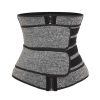 Workout Waist Trainers for Women Sweat Waist Trimmers Weight Loss Body Shaper - Double belt Grey - S