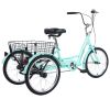 26&quot; European Adult Tricycles 3 Wheel W/Installation Tools with Low Step-Through; Large Basket; Tricycle for Adults; Women; Men - as Pic