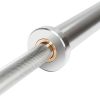 5ft Steel Double Copper Sleeve Double Bearing Threaded Non-slip Curved Barbell Bar Silver - Silver