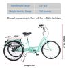 26&quot; European Adult Tricycles 3 Wheel W/Installation Tools with Low Step-Through; Large Basket; Tricycle for Adults; Women; Men - as Pic