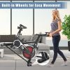 Adjustable Resistance Silent Belt Drive Gym Indoor Stationary Bike  - Black + Red - Professional Exercise Bikes