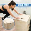 3-in-1 Wooden Jump Box for Crossfit Workout 12*14*16in Height Log color - Wood - 12*14*16in