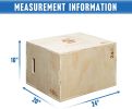 3-in-1 Wooden Jump Box for Crossfit Workout 12*14*16in Height Log color - Wood - 16*20*24in