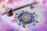 Exercise Yoga Mat Meditation Pad Carpet Cushion Pad - Blue - 70*70CM