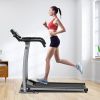 Compact Electric Folding Running and Fitness Treadmill with LED Display - Black