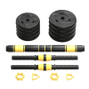 Home Indoor Cardio Gym Adjustable Weights Dumbbells Set - Black & Yellow - 10 KG