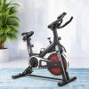 Adjustable Resistance Silent Belt Drive Gym Indoor Stationary Bike  - Black + Red - Professional Exercise Bikes