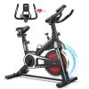 Adjustable Resistance Silent Belt Drive Gym Indoor Stationary Bike  - Black + Red - Professional Exercise Bikes