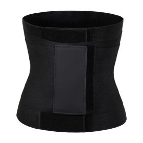 Sports Three-stage Velcro Plastic Belt Waist Trainer (Option: Black-4XL 5XL)